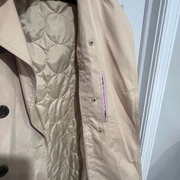 Lands' End Classic Removable Lining Trench Coat Women Size Med Tan - Picture 4 of 11